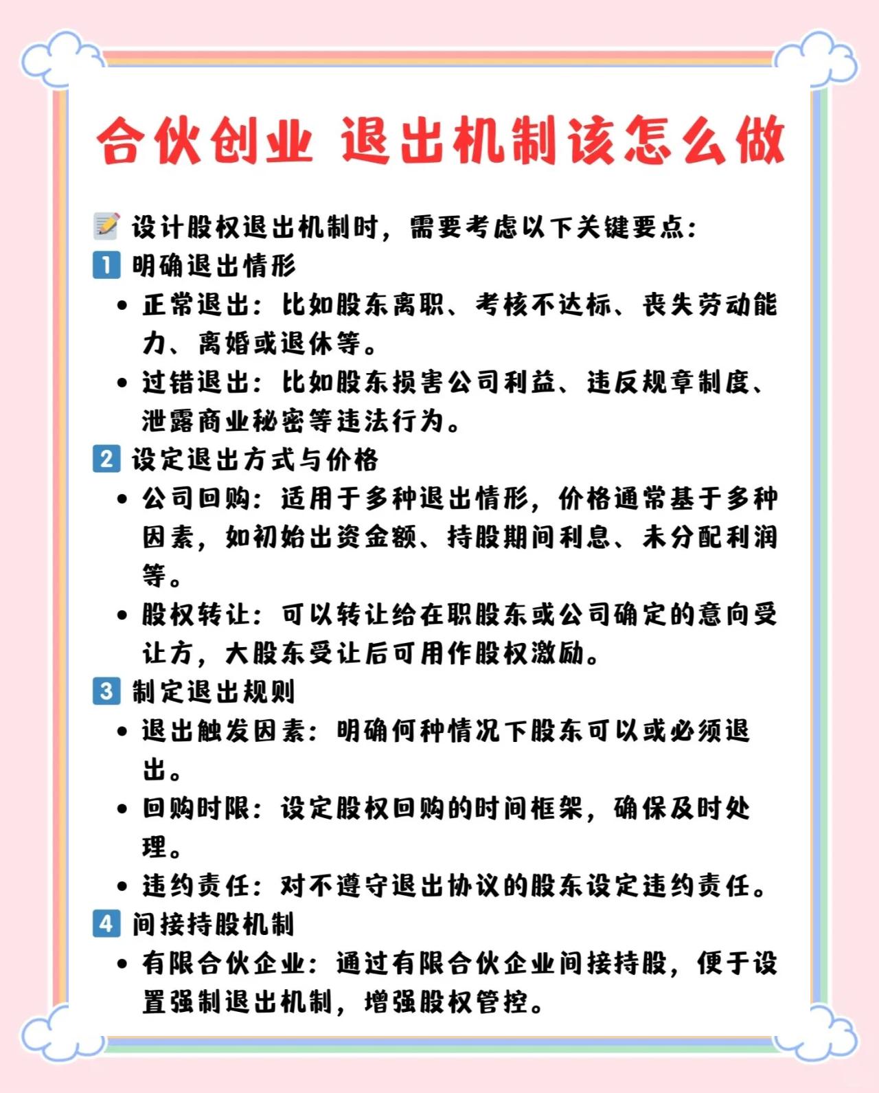 股权退出机制规划(什么叫股权退出机制)定西市